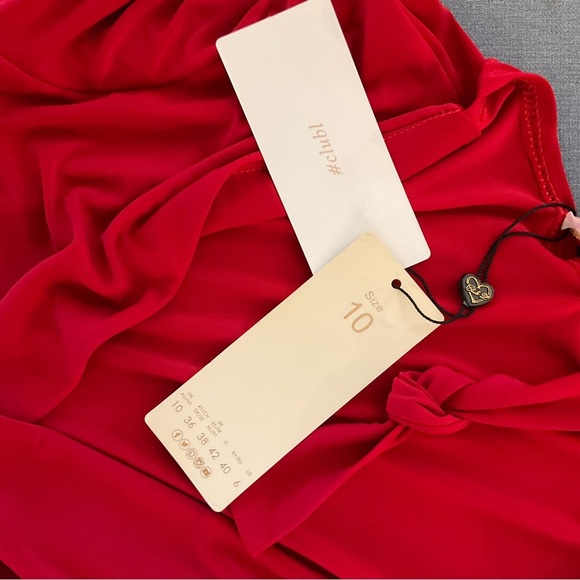 ASOS | Club L London | Slinky Wrap Dress | Mini | Red | NWT | 6 - Picture 12 of 12